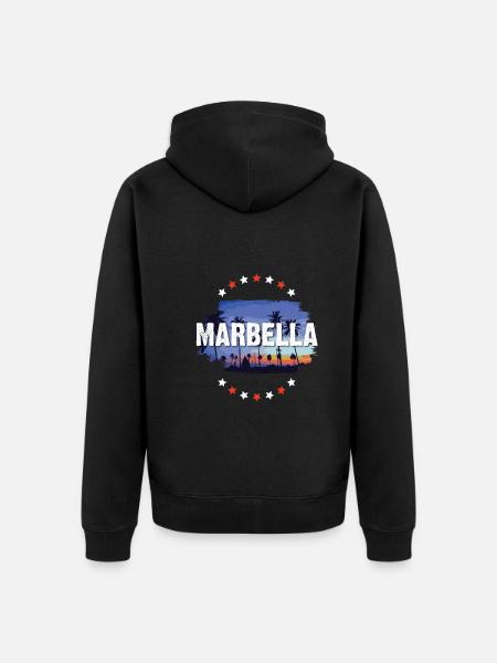 Marbella - Unisex Premium Organic Zip Hoodie - black