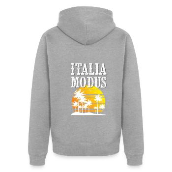 Italia Modus - Unisex Premium Bio Zip Hoodie - Grau meliert - Hinten - Nico (187cm)