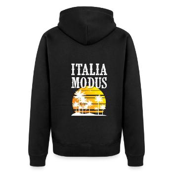 Italia Modus - Unisex Premium Bio Zip Hoodie - Schwarz - Hinten - Nico (187cm)