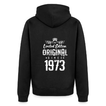 Édition limitée 1973 - Veste à capuche bio Premium Unisexe - noir - Dos - Nico (187cm)