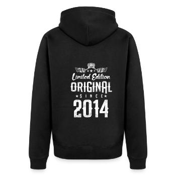 2014 limited edition - Unisex Premium Bio Zip Hoodie - Schwarz - Hinten - Nico (187cm)