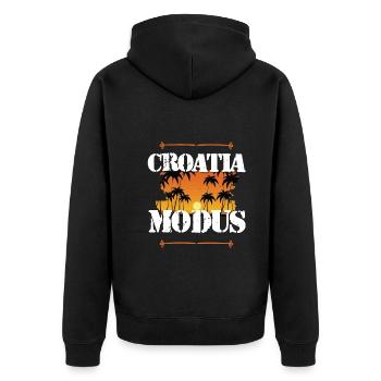 Mode Croatie - Veste à capuche bio Premium Unisexe - noir - Dos - Nico (187cm)