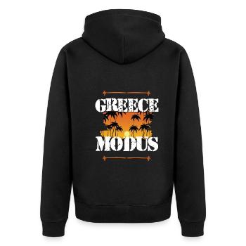 Mode Grèce - Veste à capuche bio Premium Unisexe - noir - Dos - Nico (187cm)
