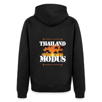 Thailand Modus - Unisex Premium Bio Zip Hoodie - Schwarz - Hinten - Nico (187cm)