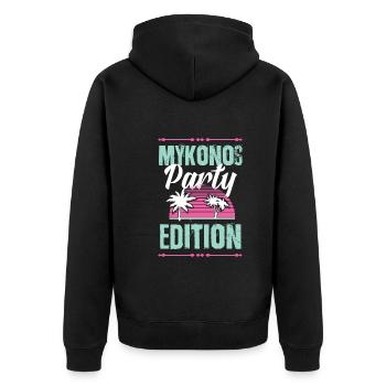 Mykonos Party Edition - Unisex Premium Organic Zip Hoodie - black - Back - Nico (187cm)