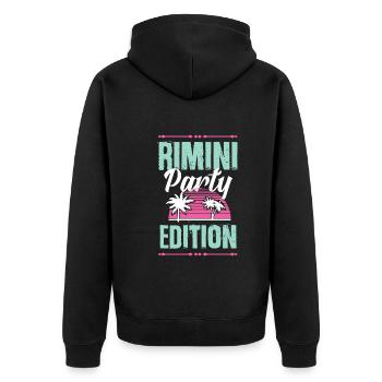 Rimini Party Edition - Unisex Premium Organic Zip Hoodie - black - Back - Nico (187cm)