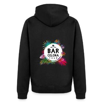 Barcelona Tour Coloré - Veste à capuche bio Premium Unisexe - noir - Dos - Nico (187cm)