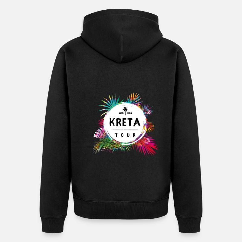 Kreta Tour Bunt - Unisex Premium Bio Zip Hoodie - Schwarz