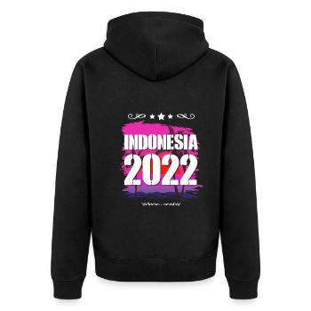 Indonesia 2022 - Unisex Premium Bio Zip Hoodie - Schwarz - Hinten - Nico (187cm)