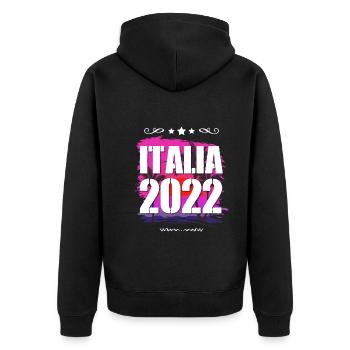 Italia 2022 - Unisex Premium Bio Zip Hoodie - Schwarz - Hinten - Nico (187cm)