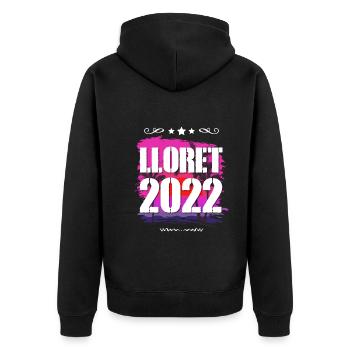 Lloret De Mar 2022 - Unisex Premium Bio Zip Hoodie - Schwarz - Hinten - Nico (187cm)