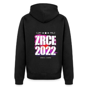 Zrce 2022 - Unisex Premium Bio Zip Hoodie - Schwarz - Hinten - Nico (187cm)