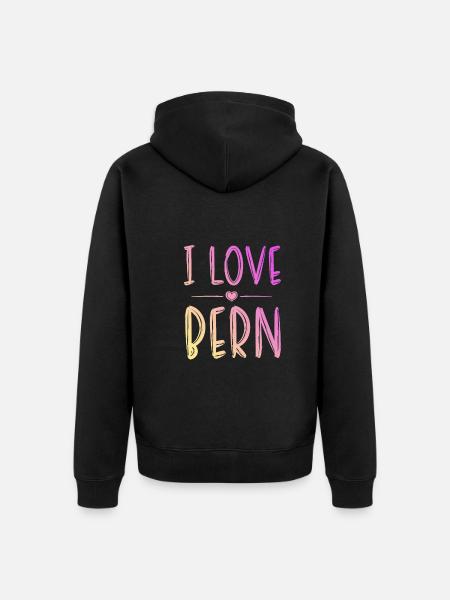 I Love Bern - Unisex Premium Organic Zip Hoodie - black