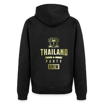 Thailand Party Crew - Unisex Premium Bio Zip Hoodie - Schwarz - Hinten - Nico (187cm)
