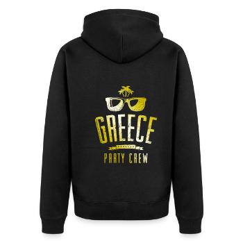 Équipage de la fête de grèce - Veste à capuche bio Premium Unisexe - noir - Dos - Nico (187cm)