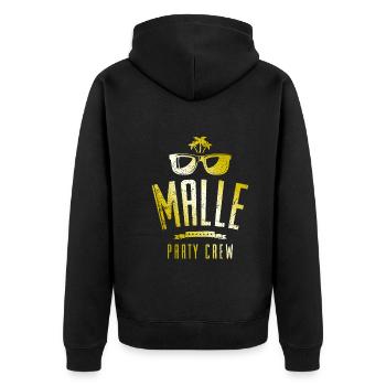 Malle Party Crew - Unisex Premium Organic Zip Hoodie - black - Back - Nico (187cm)