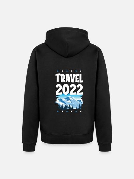 Travel 2022 - Unisex Premium Organic Zip Hoodie - black