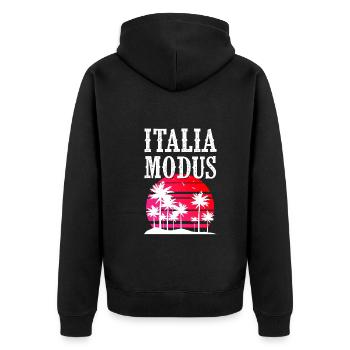 Italia Mode - Unisex Premium Organic Zip Hoodie - black - Back - Nico (187cm)