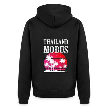 Thailand Modus - Unisex Premium Bio Zip Hoodie - Schwarz - Hinten - Nico (187cm)