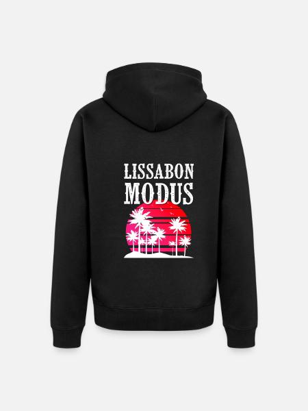 Lissabon Modus - Unisex Premium Bio Zip Hoodie - Schwarz