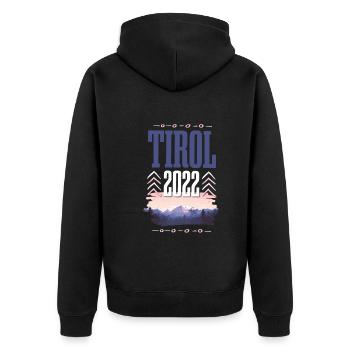 Tyrol 2022 - Unisex Premium Organic Zip Hoodie - black - Back - Nico (187cm)