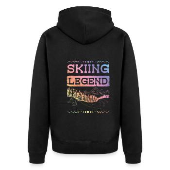 Légende du ski - Veste à capuche bio Premium Unisexe - noir - Dos - Nico (187cm)