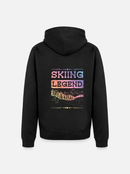 Ski Legend - Unisex Premium Organic Zip Hoodie - black