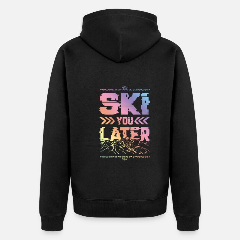 ski skiing - Unisex Premium Bio Zip Hoodie - Schwarz