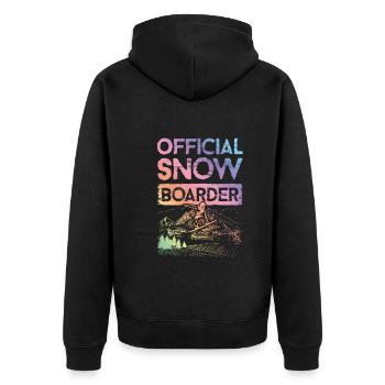 Official Snowboarder - Unisex Premium Bio Zip Hoodie - Schwarz - Hinten - Nico (187cm)