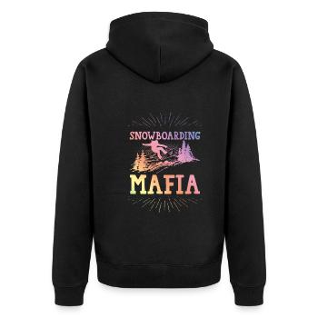 Snowboarding Mafia - Unisex Premium Bio Zip Hoodie - Schwarz - Hinten - Nico (187cm)