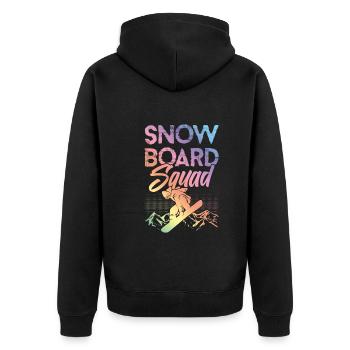 Snowboard Squad - Unisex Premium Bio Zip Hoodie - Schwarz - Hinten - Nico (187cm)