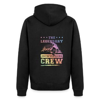 Legendary Snowboarding crew - Unisex Premium Bio Zip Hoodie - Schwarz - Hinten - Nico (187cm)