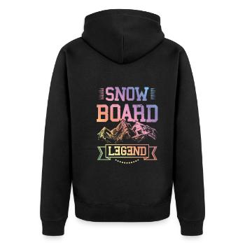 Snowboard Legend - Unisex Premium Bio Zip Hoodie - Schwarz - Hinten - Nico (187cm)
