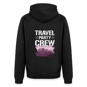 Travel Party Crew - Unisex Premium Organic Zip Hoodie - black - Back - Nico (187cm)