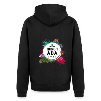 Hurghada 2023 Colorful - Unisex Premium Organic Zip Hoodie - black - Back - Nico (187cm)