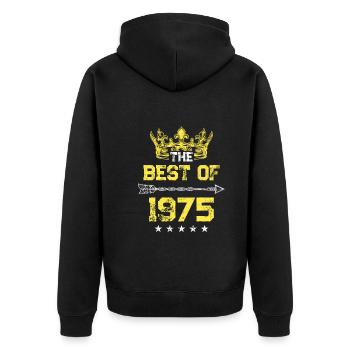 1975 best of Geburtstag - Unisex Premium Bio Zip Hoodie - Schwarz - Hinten - Nico (187cm)