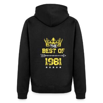 1981 best of birthday - Unisex Premium Organic Zip Hoodie - black - Back - Nico (187cm)