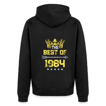 1984 best of Geburtstag - Unisex Premium Bio Zip Hoodie - Schwarz - Hinten - Nico (187cm)
