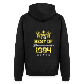 1994 best of Geburtstag - Unisex Premium Bio Zip Hoodie - Schwarz - Hinten - Nico (187cm)
