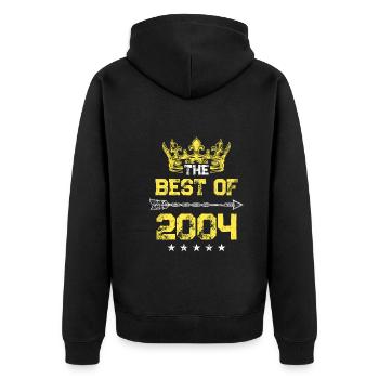 2004 best of Geburtstag - Unisex Premium Bio Zip Hoodie - Schwarz - Hinten - Nico (187cm)