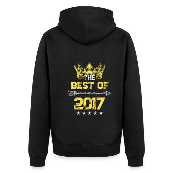 2017 best of Geburtstag - Unisex Premium Bio Zip Hoodie - Schwarz - Hinten - Nico (187cm)