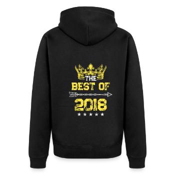 2018 best of birthday - Unisex Premium Organic Zip Hoodie - black - Back - Nico (187cm)