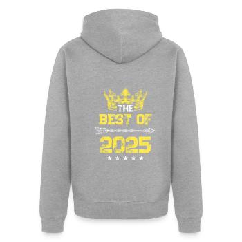 2025 meilleur anniversaire - Veste à capuche bio Premium Unisexe - gris chiné - Dos - Nico (187cm)