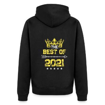 2021 best of Geburtstag - Unisex Premium Bio Zip Hoodie - Schwarz - Hinten - Nico (187cm)
