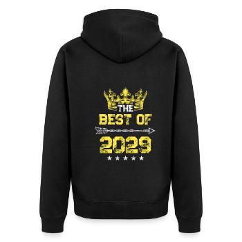 2029 best of birthday - Unisex Premium Organic Zip Hoodie - black - Back - Nico (187cm)