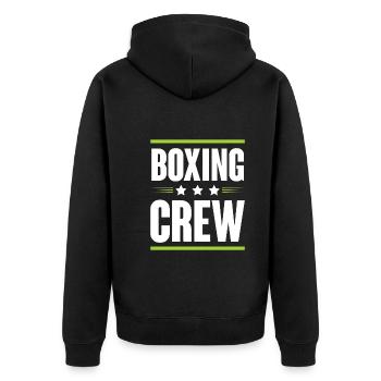 Boxing Crew - Unisex Premium Organic Zip Hoodie - black - Back - Nico (187cm)