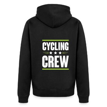 Cycling Crew - Unisex Premium Bio Zip Hoodie - Schwarz - Hinten - Nico (187cm)