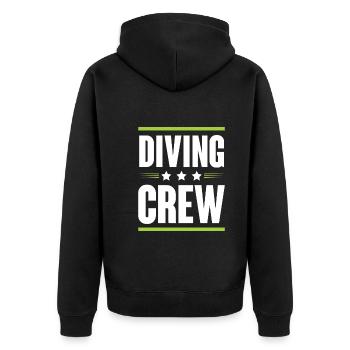 Diving Crew - Unisex Premium Organic Zip Hoodie - black - Back - Nico (187cm)