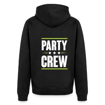 Party Crew - Unisex Premium Organic Zip Hoodie - black - Back - Nico (187cm)