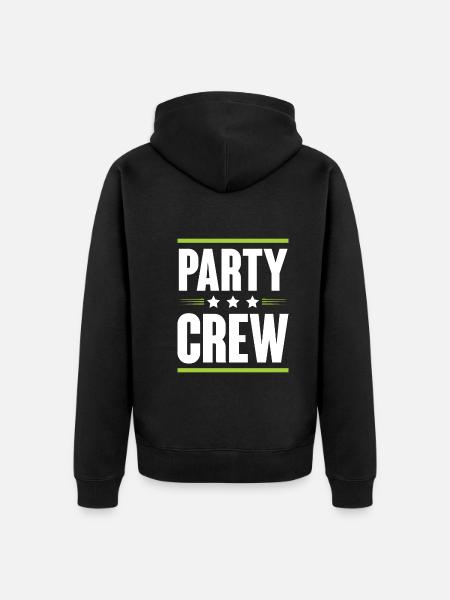 Party Crew - Unisex Premium Bio Zip Hoodie - Schwarz